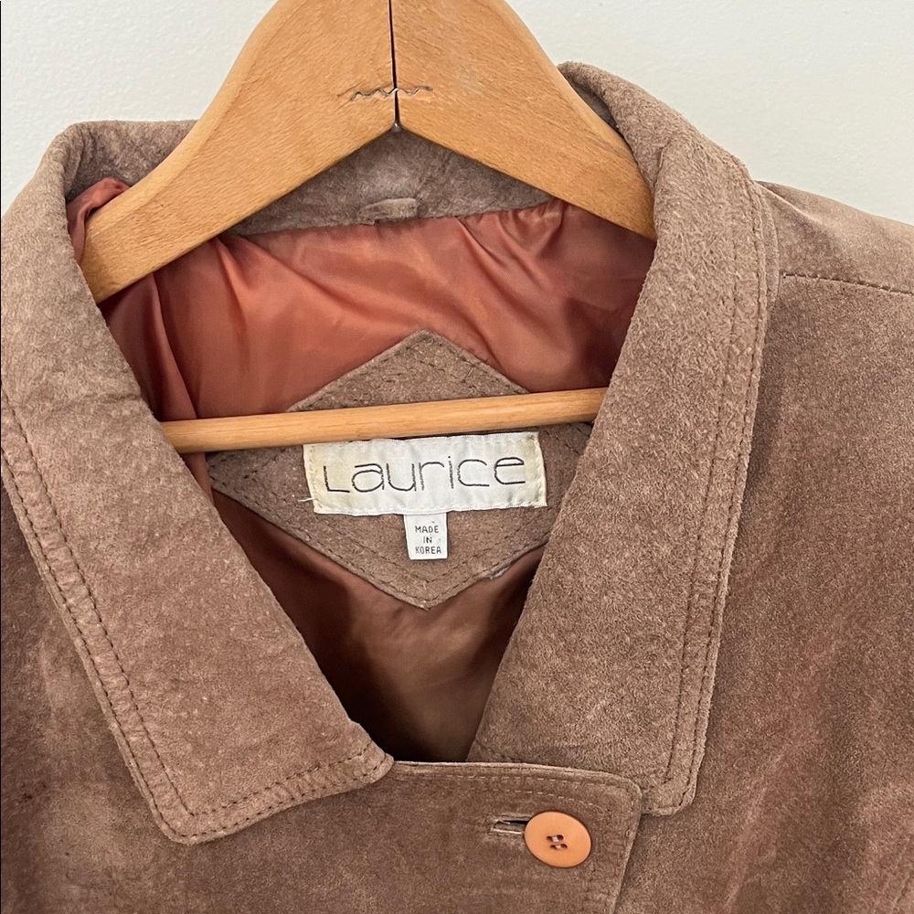 Vintage Brown Suede Men's Coat Laurice Brand - Picture 2 of 10